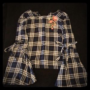 Plaid flannel blouse